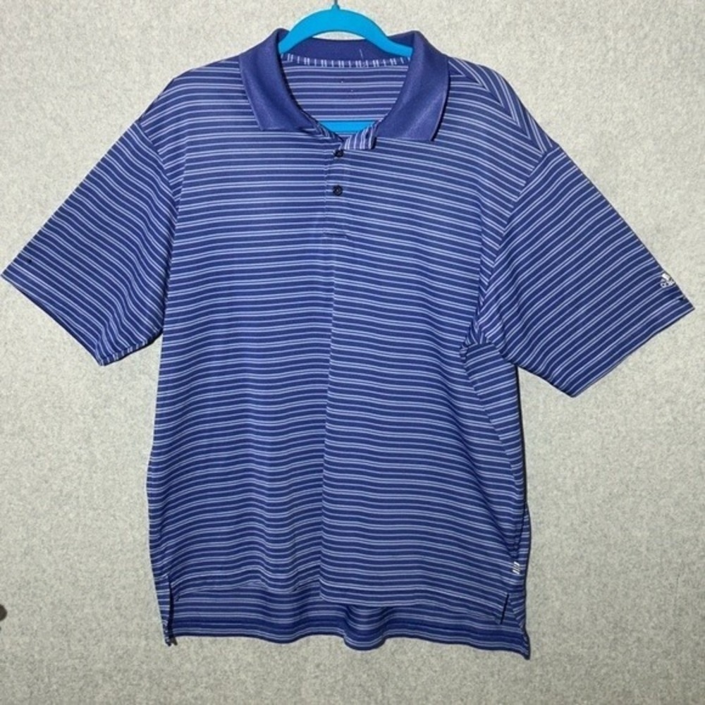 XLarge Adidas Purple Blue Polo Golf Shirt - Activewear &‎ Business Casual - Picture 8 of 8